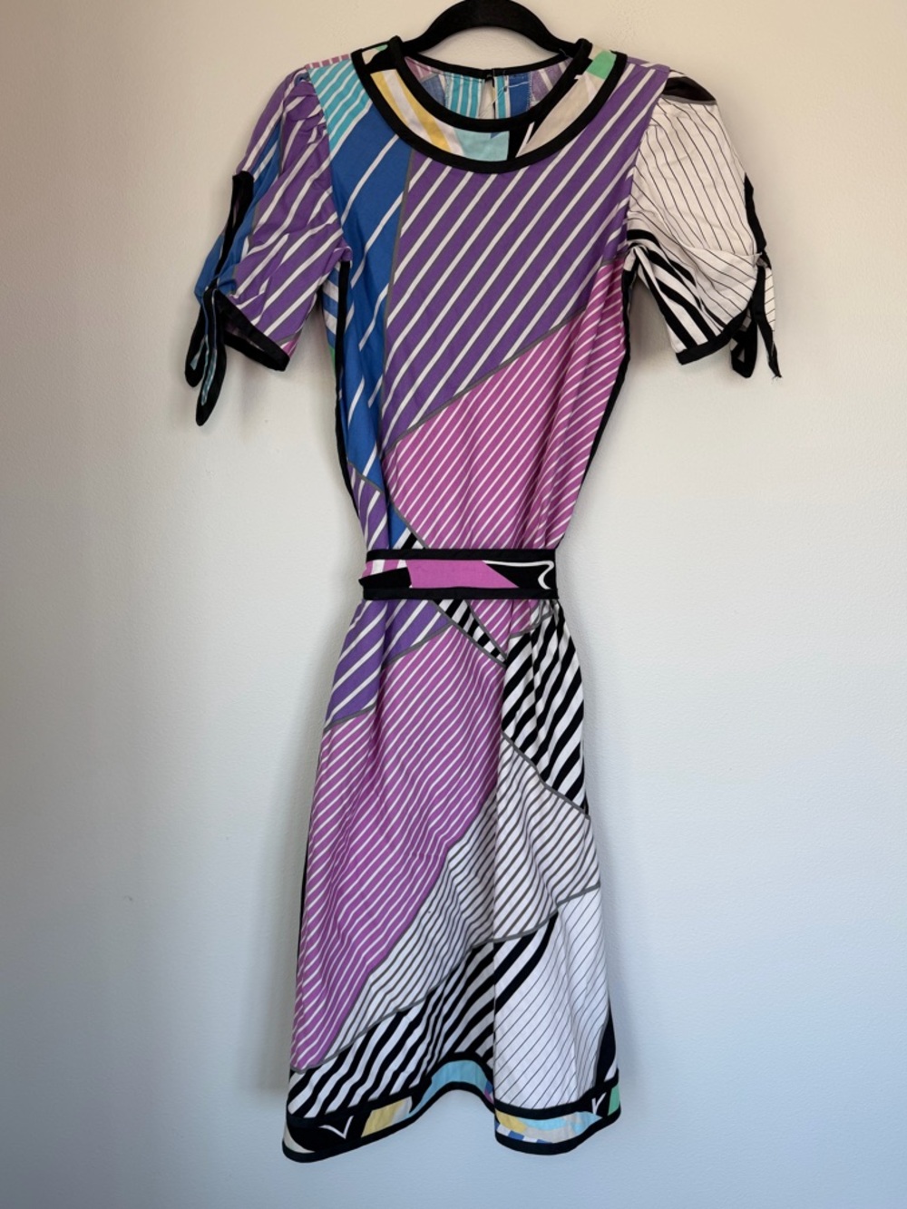 Vintage 80’s Maj Honolulu Geometric Retro Stripes Colorful Maxi Dress